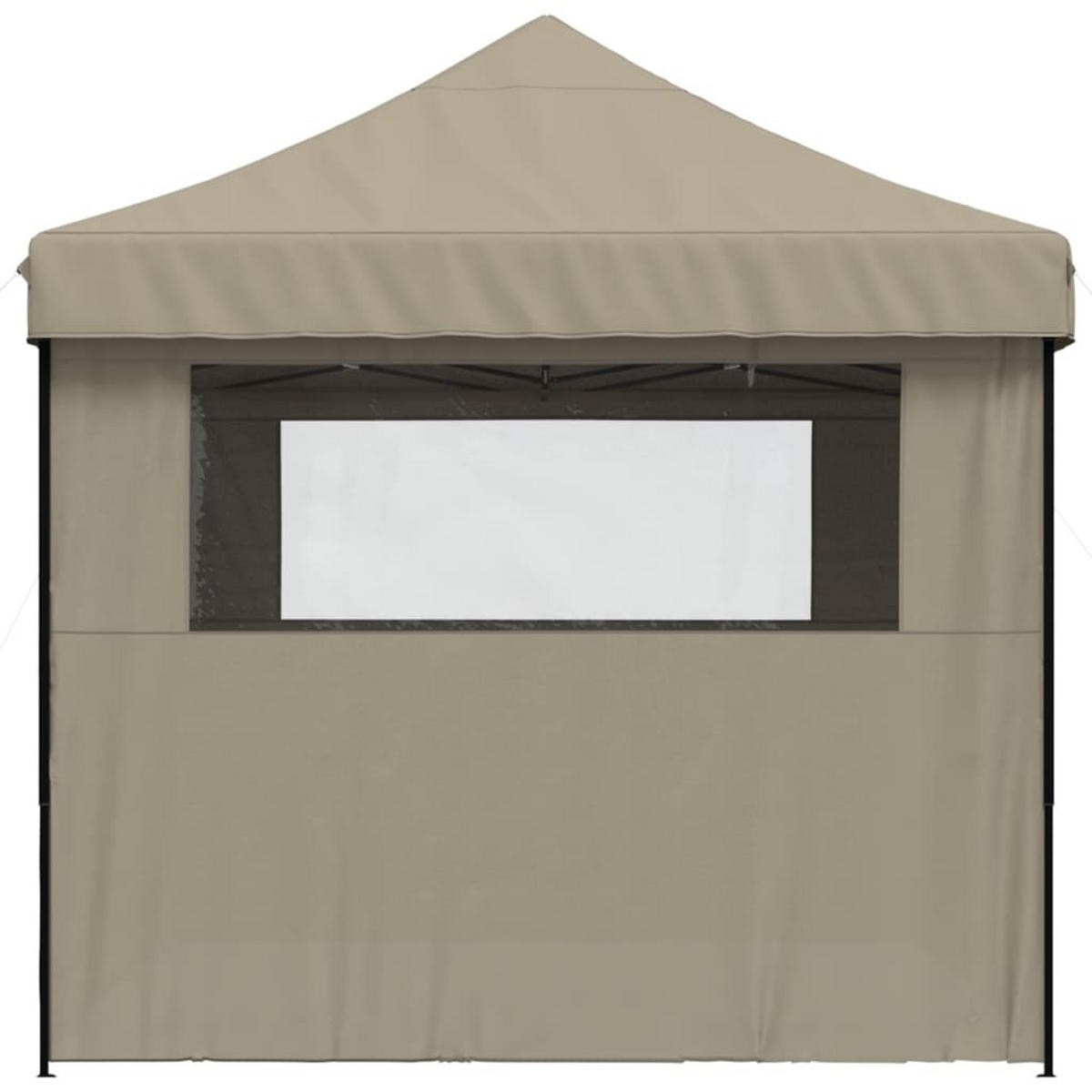 PARTYZELT Faltbar Pop-Up Mit 4 Seitenteilen Taupe - Schwarz, Textil (279/315/410cm) - vidaXL