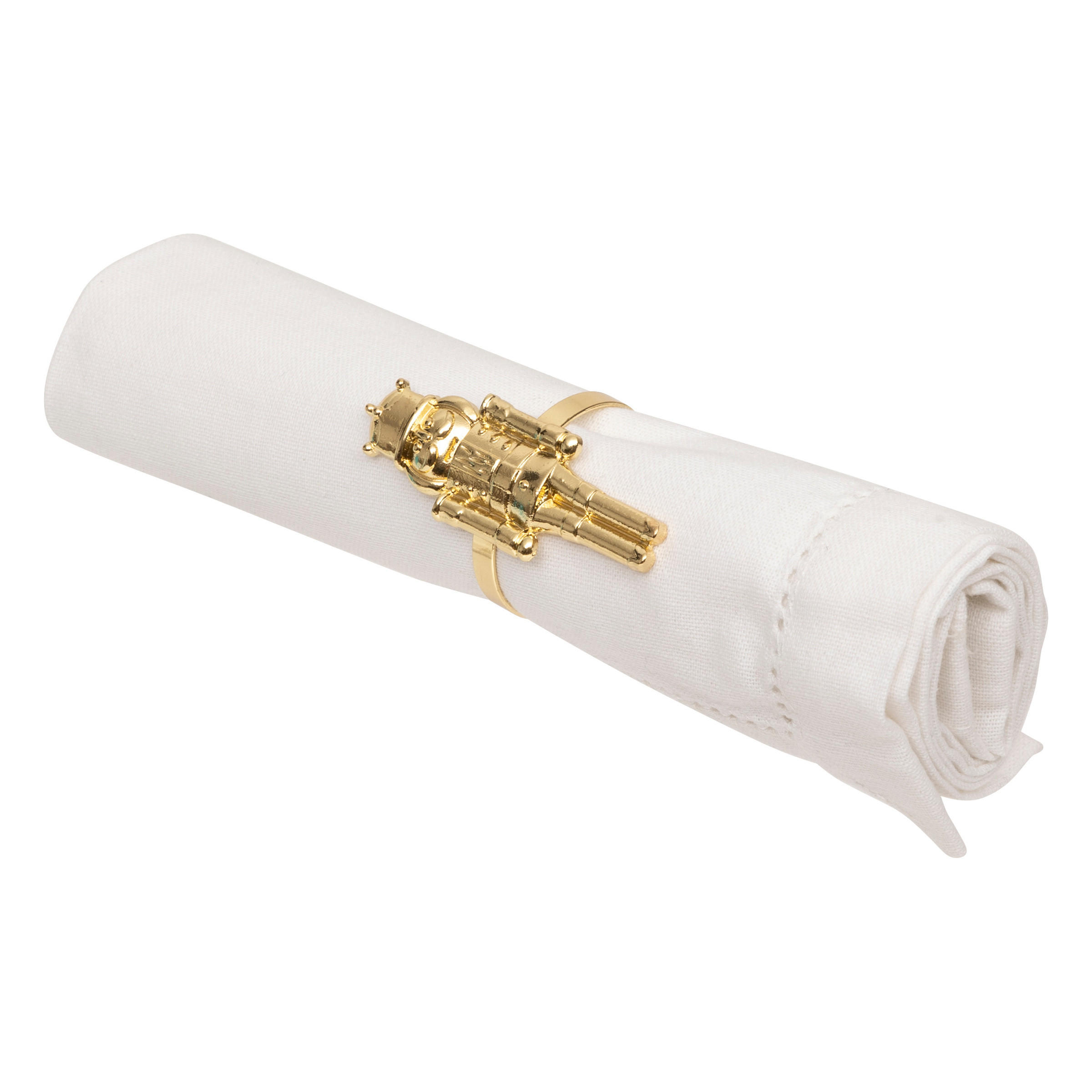 SERVIETTENRING Nussknacker 2er-Set - Goldfarben, Metall (4/4.5/7cm) - Atmosphera Createur d´interieur
