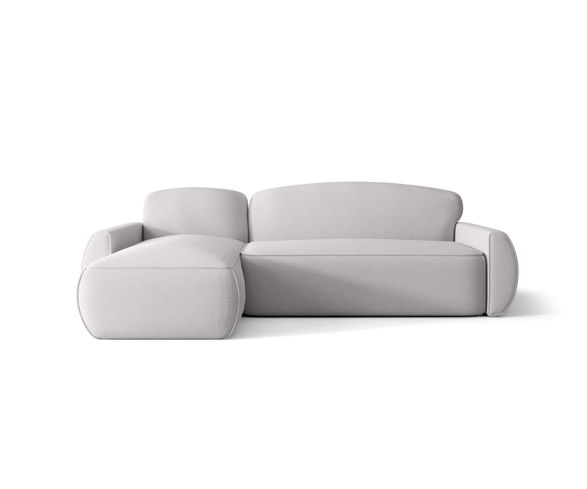 ECKSOFA mit Schlaffunktion LUCAS Curio 80 Links - Hellgrau, Textil (240/145cm) - Bedante