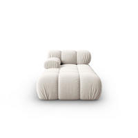 CHAISELONGUE links Bellis aus Samt leichtes beige - Creme, Textil (97/62/157cm) - Micadoni