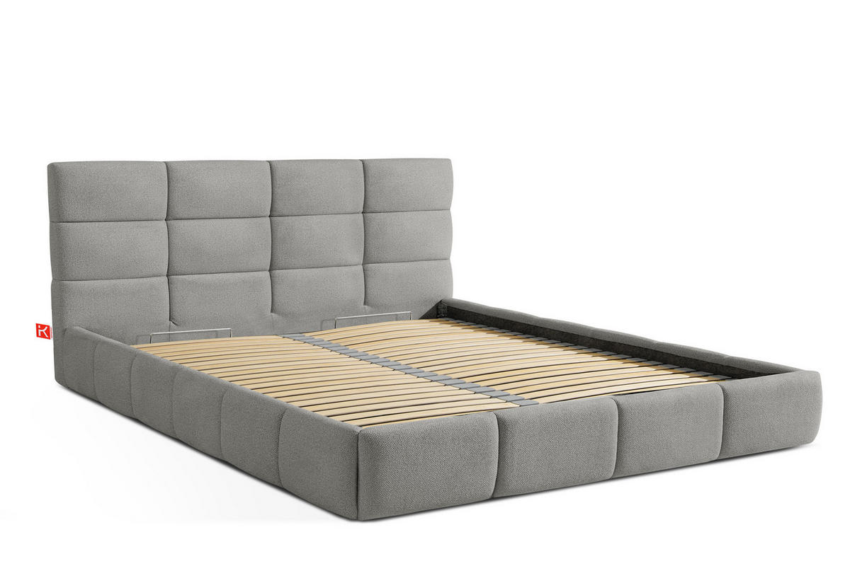 POLSTERBETT ALTOS Bouclé, grau - Grau, Holz/Holzwerkstoff (180/200cm) - KONSIMO®