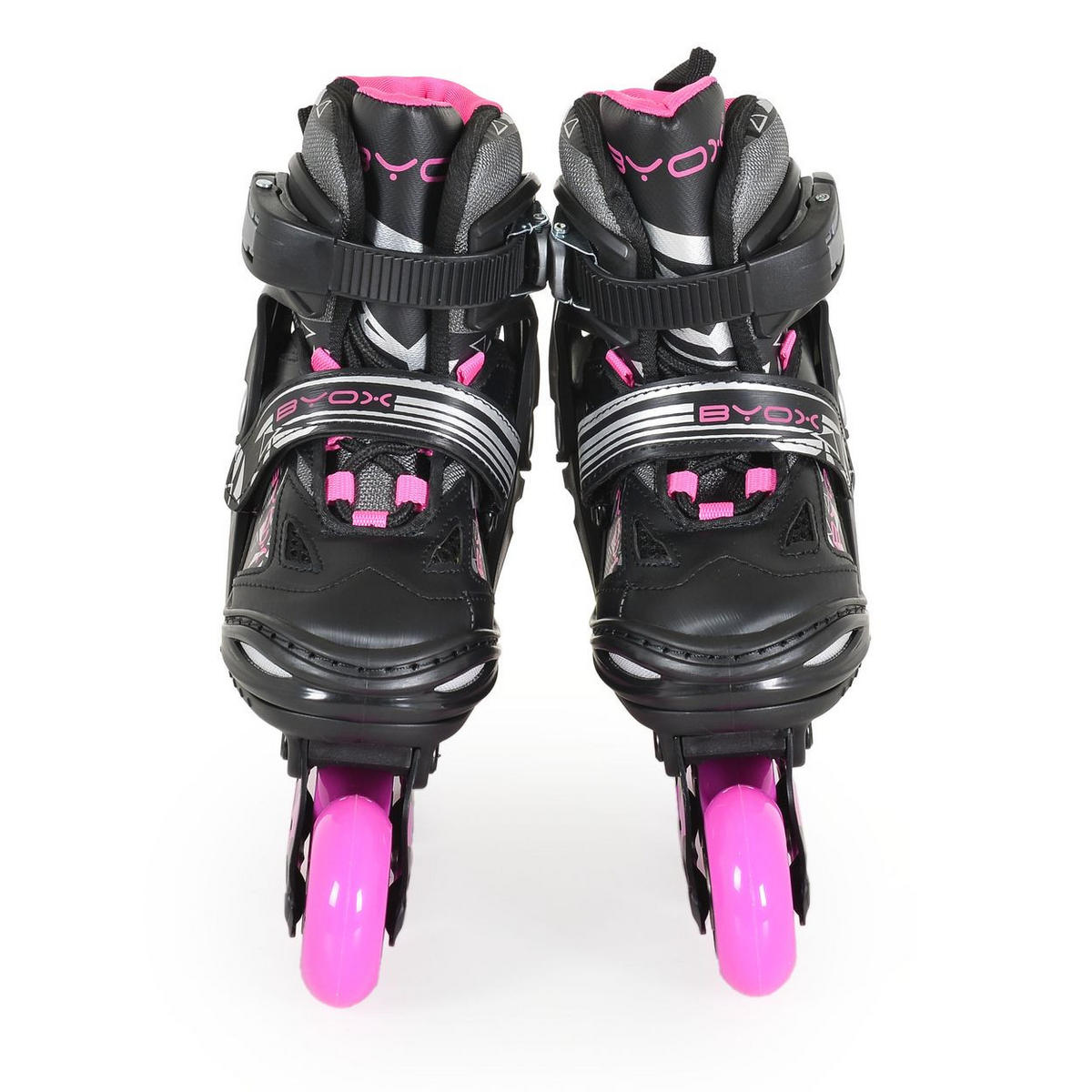 INLINER Dazzle pink Gr. 30-33 pink, PU-Räder, Tragetasche, Bremse, Selbstverschluss, Ratschband - Schwarz, Kunststoff (20/34cm)
