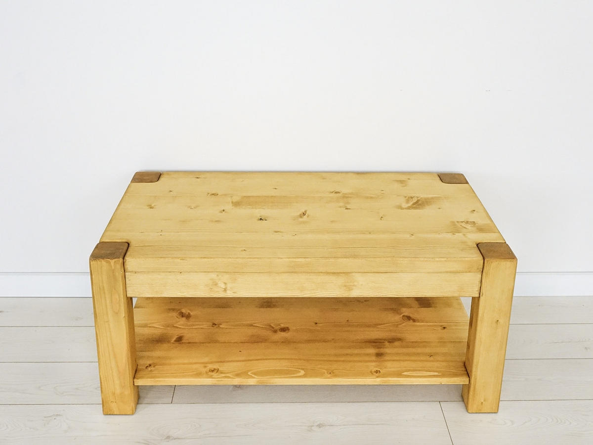 COUCHTISCH aus Massivholz Sara - Honig, Holz (50/100/45cm) - Seart