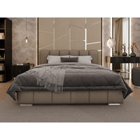 POLSTERBETT Zaira 180x200cm – Elegantes Polsterbett für modernen Wohnstil , ZONIERTE MULTI-TASCHEN-FEDERKERN (24cm), braun - Braun, Holz (180/200cm) - Homesy