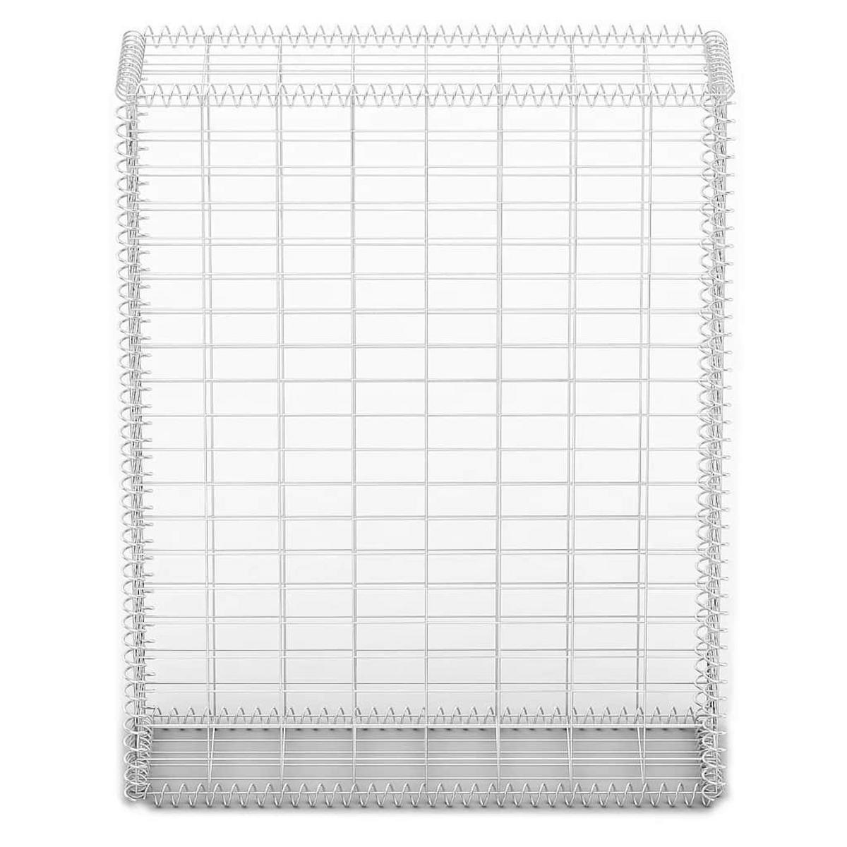 GABIONENSÄULE Steinsäule MISA aus Stahl | 100x80x30cm | Steinkorb Gabionengitter - Silberfarben, Metall (100/30/80cm) - DELUKE