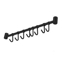 KÜCHEN HAKENLEISTE mit 8 Haken - Schwarz, Metall (3.4/2.2/47.7cm) - Intirilife