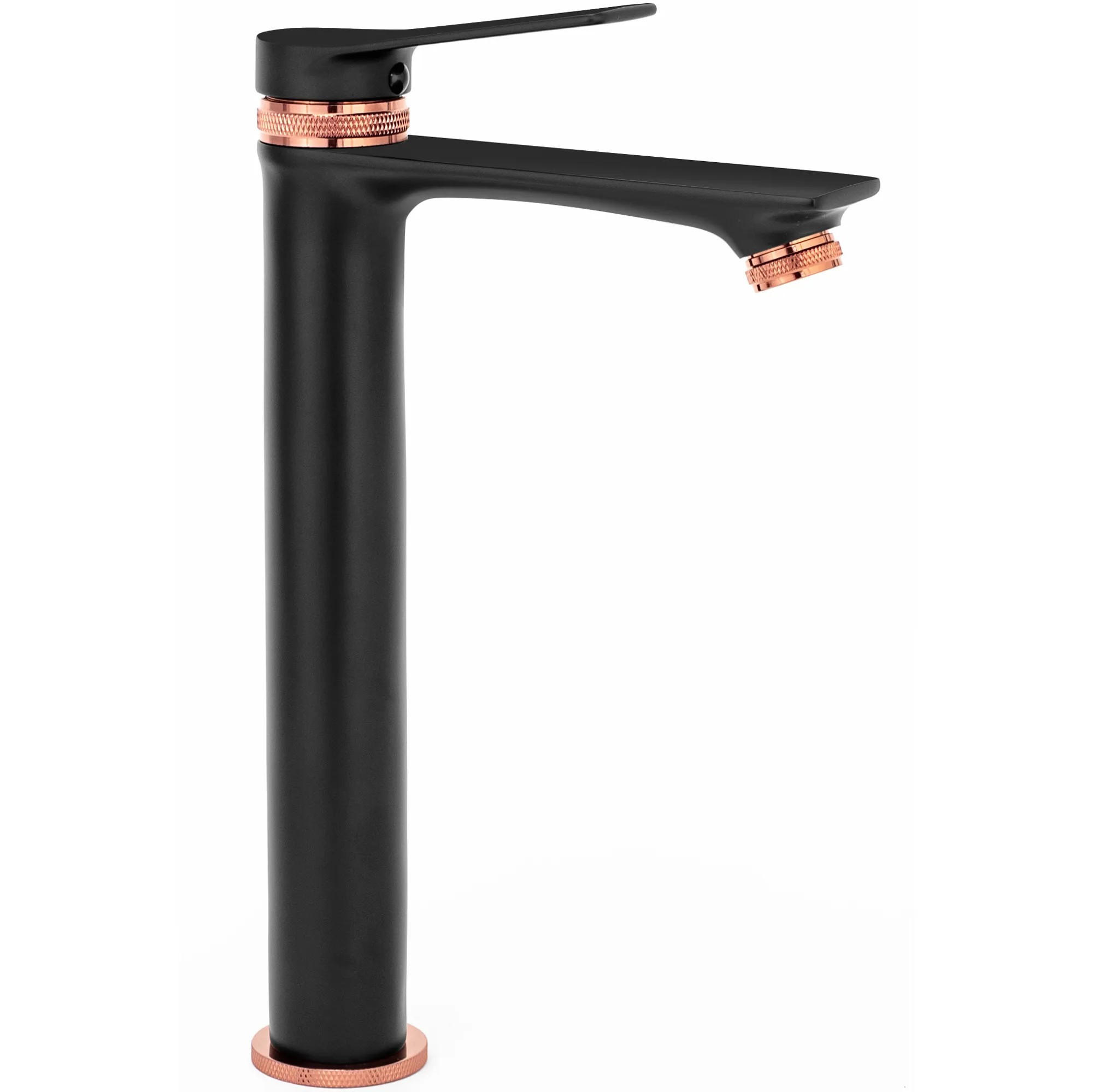 WASCHBECKENARMATUR Rea Viral Black-rose Gold High - Schwarz, Metall (5/30.5/18cm) - REA
