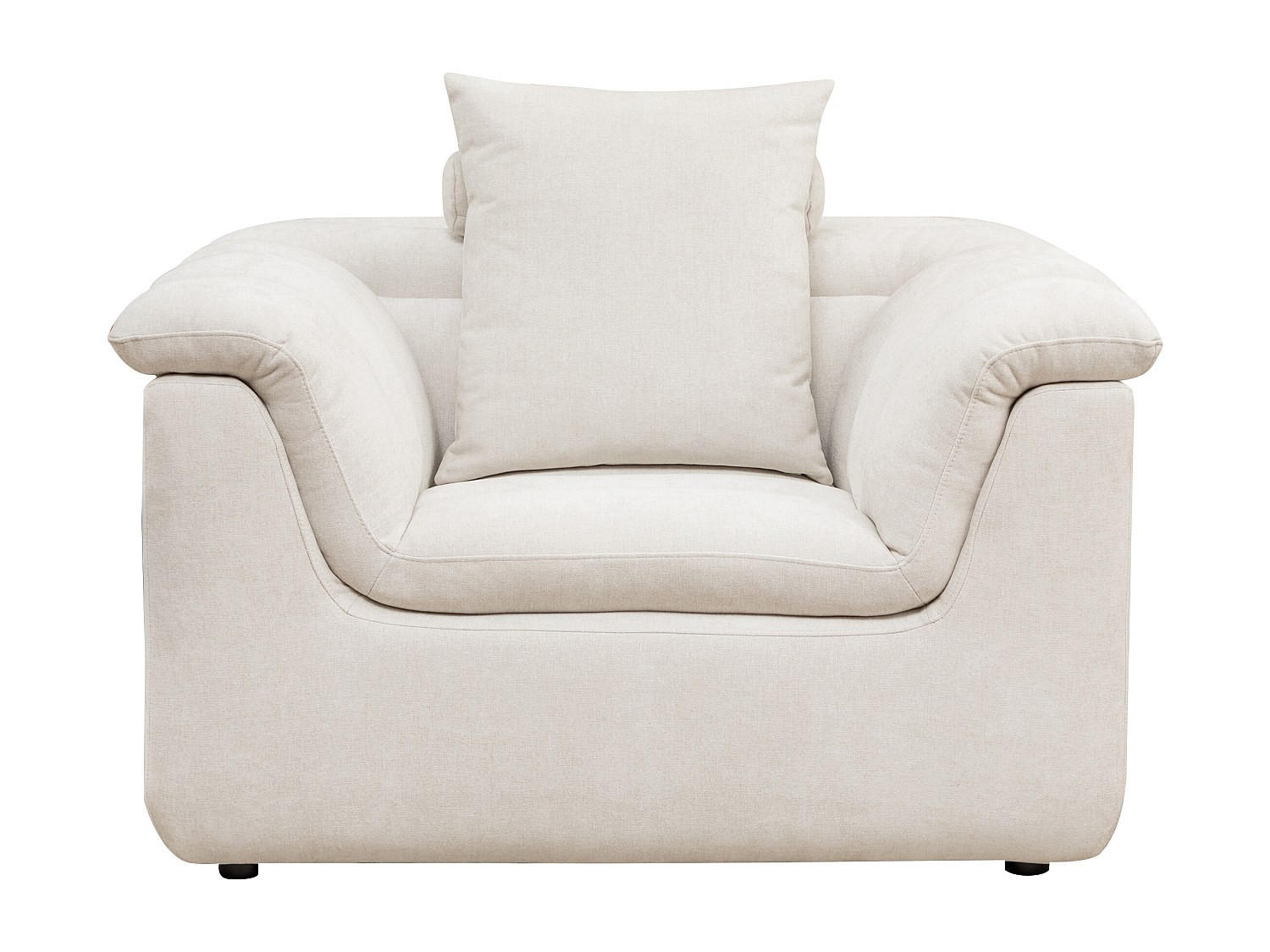 SESSEL mit gerader Rückenlehne - 1 Person - stoff - gebrochenes weiß Cazocha - Weiß, Kunststoff/Textil (115/68/101cm) - Vente-Unique