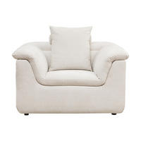 SESSEL mit gerader Rückenlehne - 1 Person - stoff - gebrochenes weiß Cazocha - Weiß, Kunststoff/Textil (115/68/101cm) - Vente-Unique