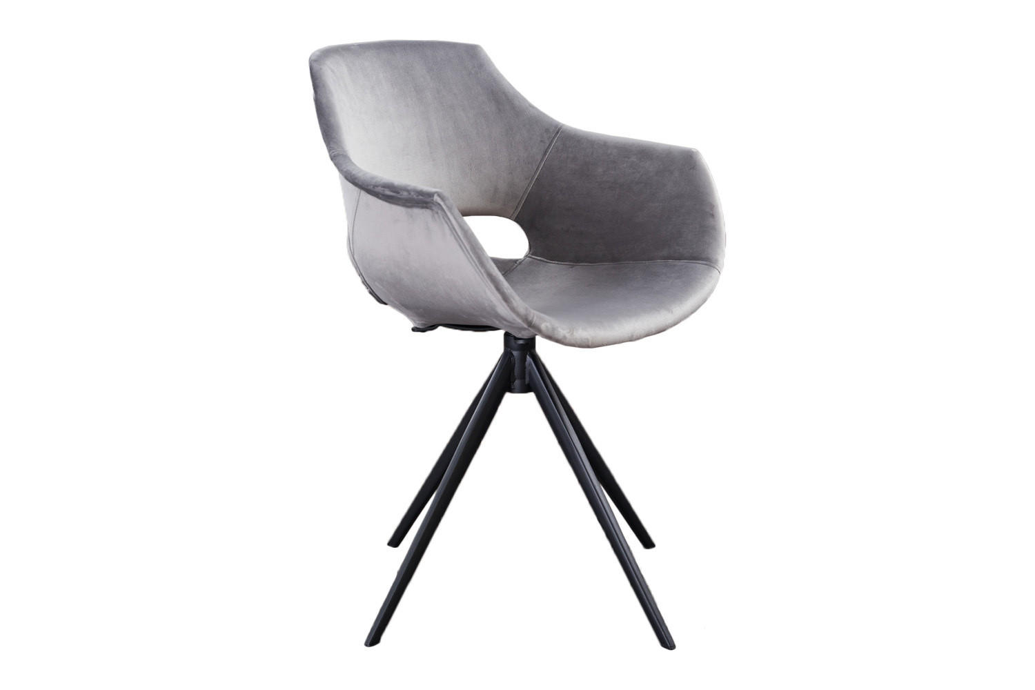 DREHSTUHL ZAJA Grau Velvet - Grau, Textil (57/85/59cm) - KAWOLA
