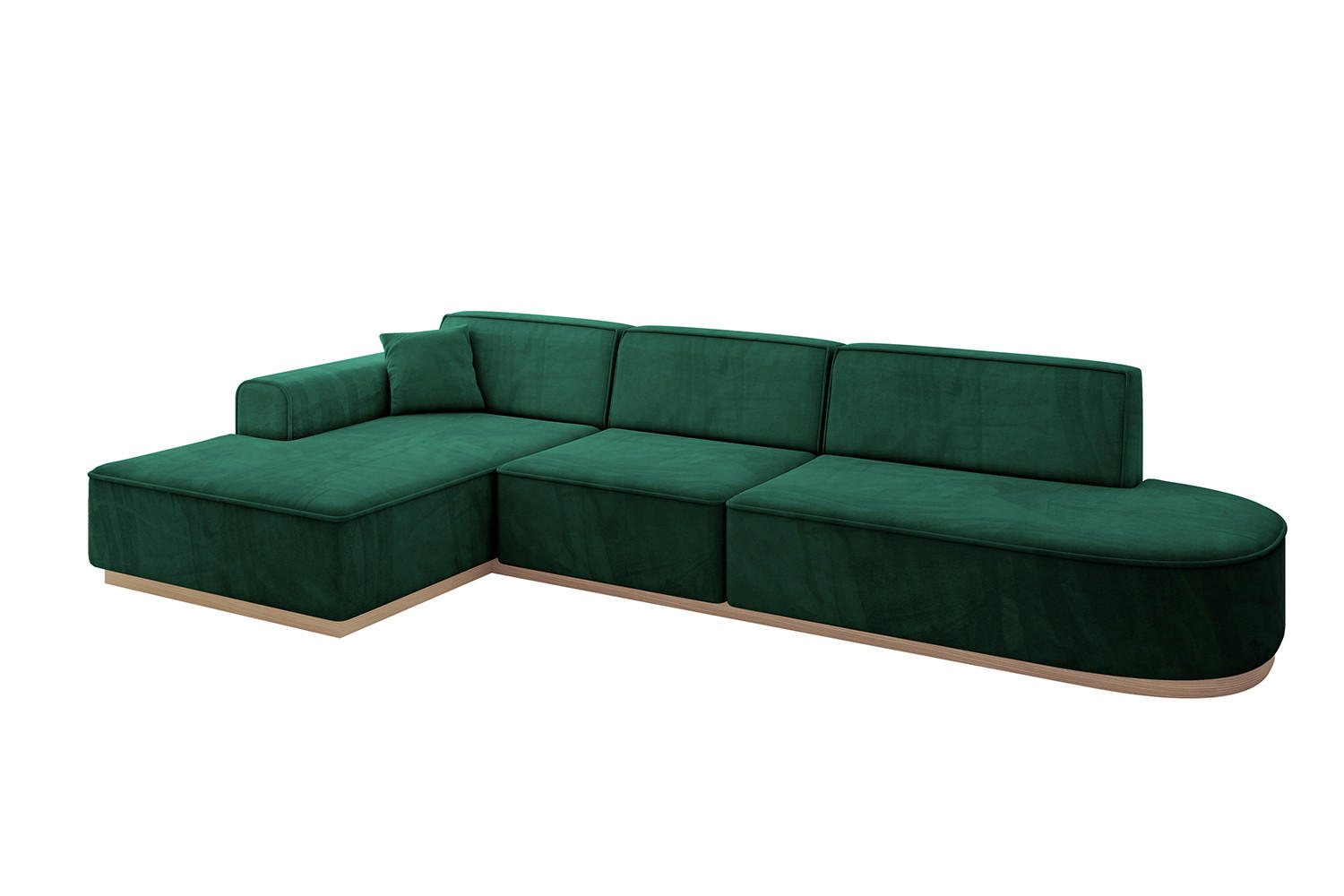 ECKSOFA Ottomane Links IREA-L2 - 327x165x80 cm Grün - Dunkelgrün, Holzwerkstoff/Textil (327/165cm) - ALTDECOR