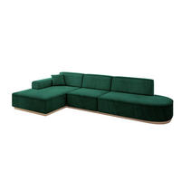 ECKSOFA Ottomane Links IREA-L2 - 327x165x80 cm Grün - Dunkelgrün, Holzwerkstoff/Textil (327/165cm) - ALTDECOR