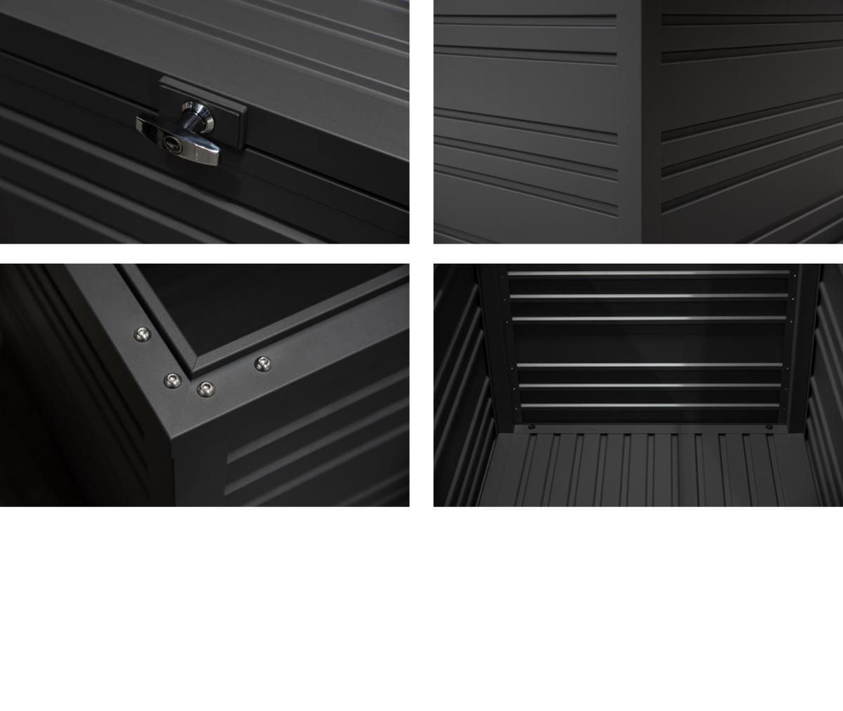 GARTENBOX 160/86/79 cm Aluminium 1050 L - Anthrazit, Metall (86/75/160cm) - WEIDE