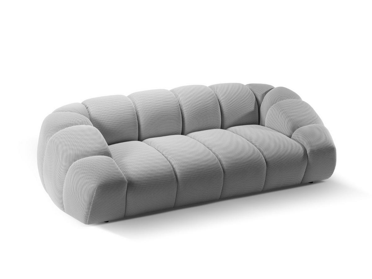 SOFA Diana aus 3D-Stoff silber 3 Sitzplätze - Silberfarben, Textil (114/72/234cm) - Micadoni
