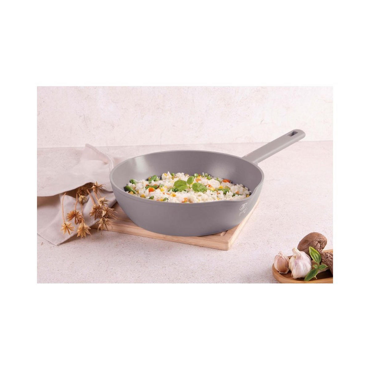 PFANNE Grau 24/24/6.5 cm BH8090 - Grau, Metall (24cm) - Berlinger Haus