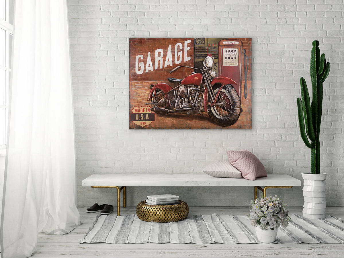METALLBILD Rot 100/70 cm - Rot/Braun, Metall (6/70cm) - KUNSTLOFT
