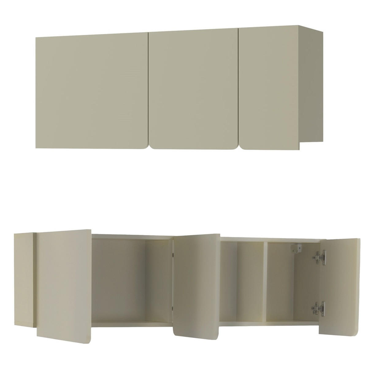 JUGENDZIMMER Laris Set C mit Bett 90 x 200 - Eukalyptus / Eiche Baltic Dune - Eukalyptusholzfarben/Eichefarben, Holzwerkstoff/Metall (145/195/50cm) - QMM TraumMöbel