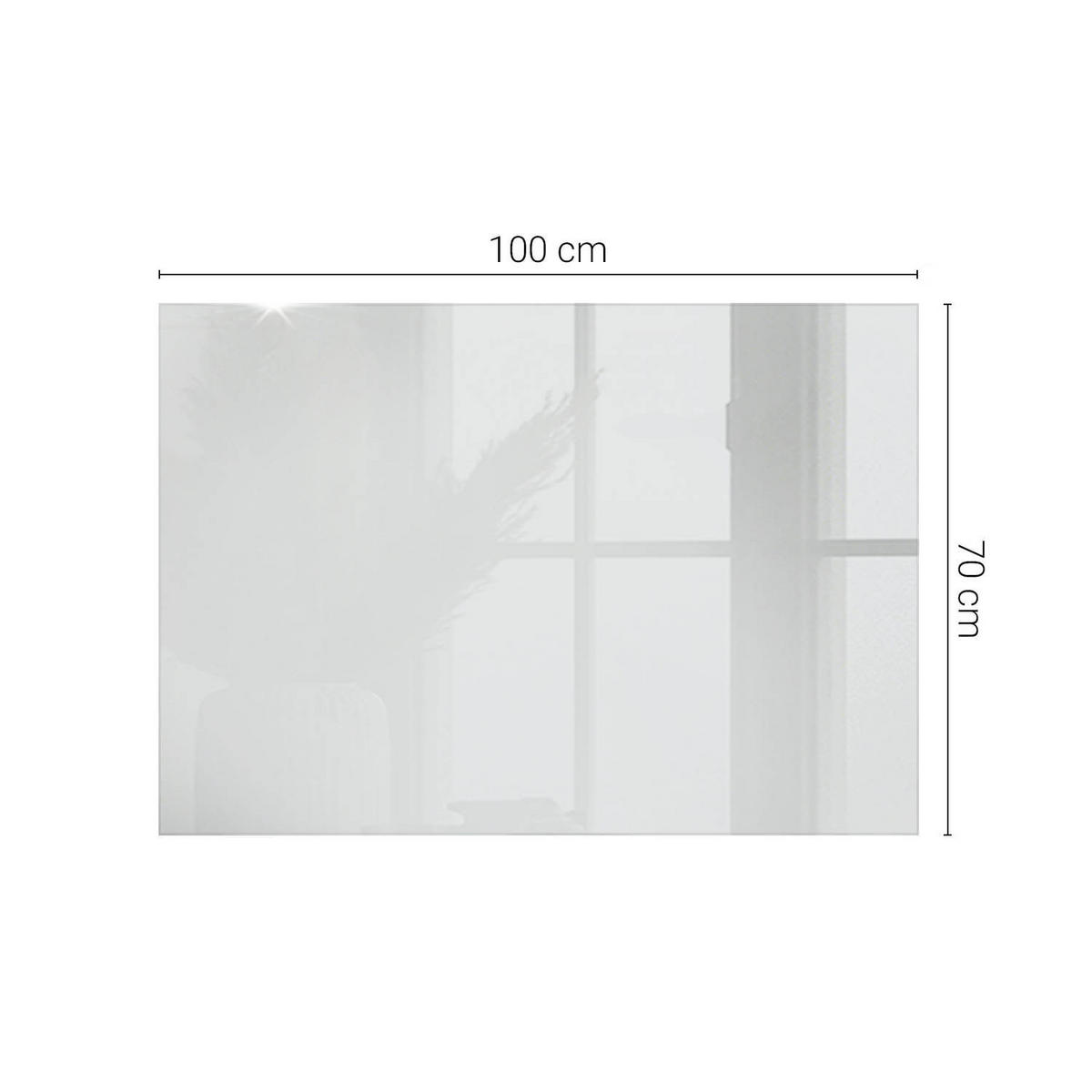 TISCHPLATTE 100x70 cm Glatte Weiße Oberfläche - Weiß Hochglanz/Weiß, Glas (100/70/0.4cm) - TULUP