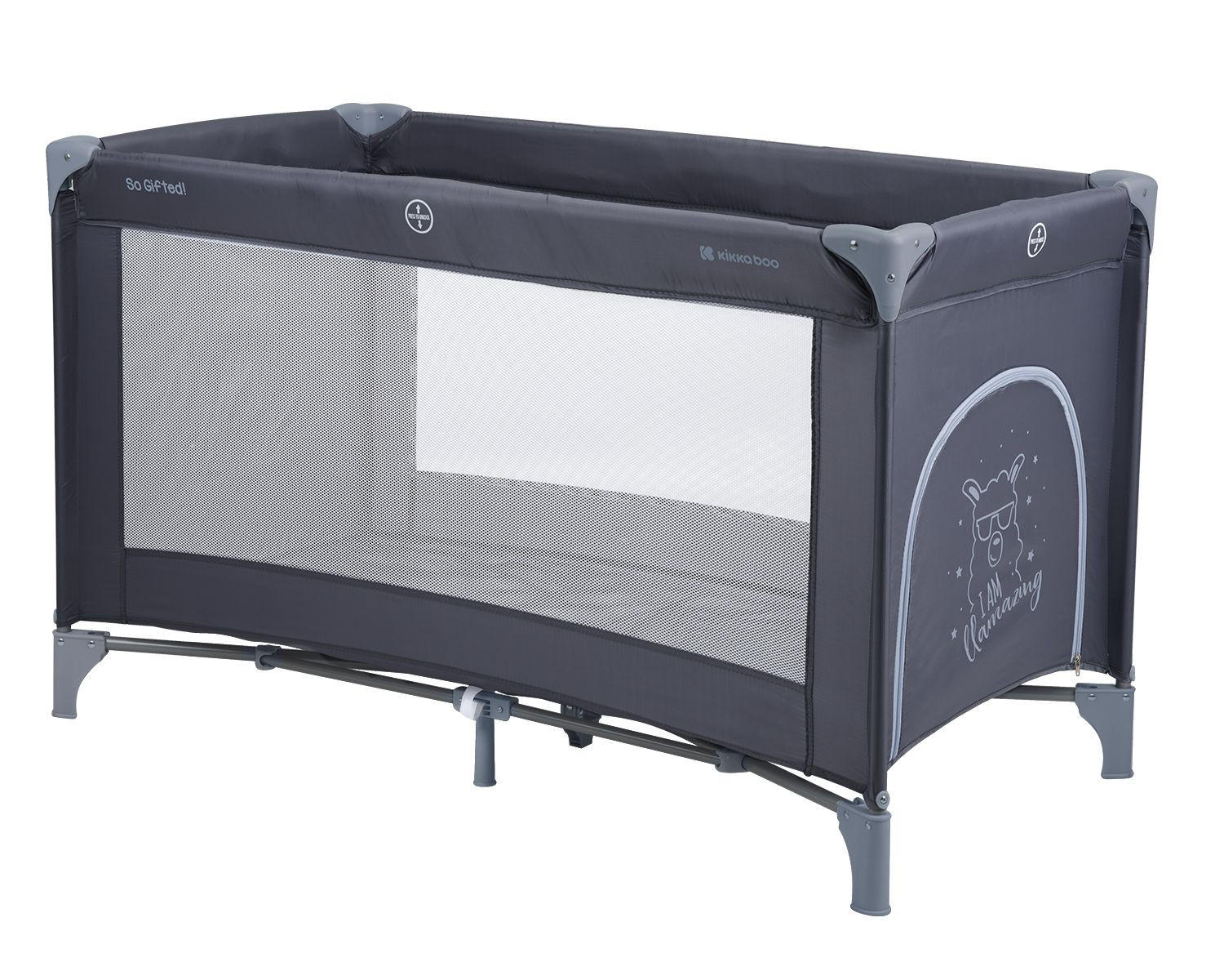 REISEBETT so gifted jeans blau weiche Matratzenauflage, Seiteneingang - Grau, Metall (60/120cm) - Kikka boo