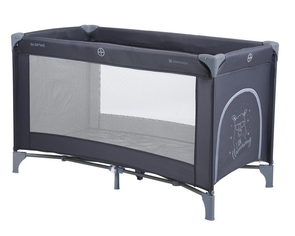 REISEBETT so gifted jeans blau weiche Matratzenauflage, Seiteneingang - Grau, Metall (60/120cm) - Kikka boo