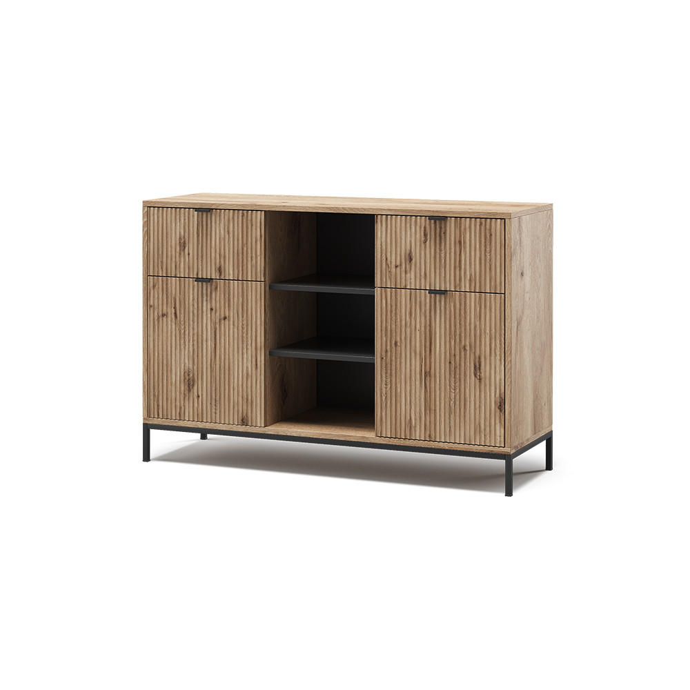 Vicco KREDENC Eliza Dub Viking 120 x 81.2 cm se 2 zásuvkami a 2 dvířky