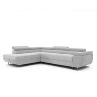 ECKSOFA ANTON mit Schlaffunktion und Bettkasten Hellgrau - Hellgrau, Holzwerkstoff/Kunststoff (274/203cm) - Idohome