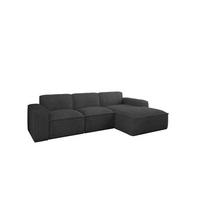 ECKSOFA L-Form Siena Stoff Velo Graphit Rechts - Graphitfarben, Holz/Kunststoff (266/165cm) - Kaiser Möbel
