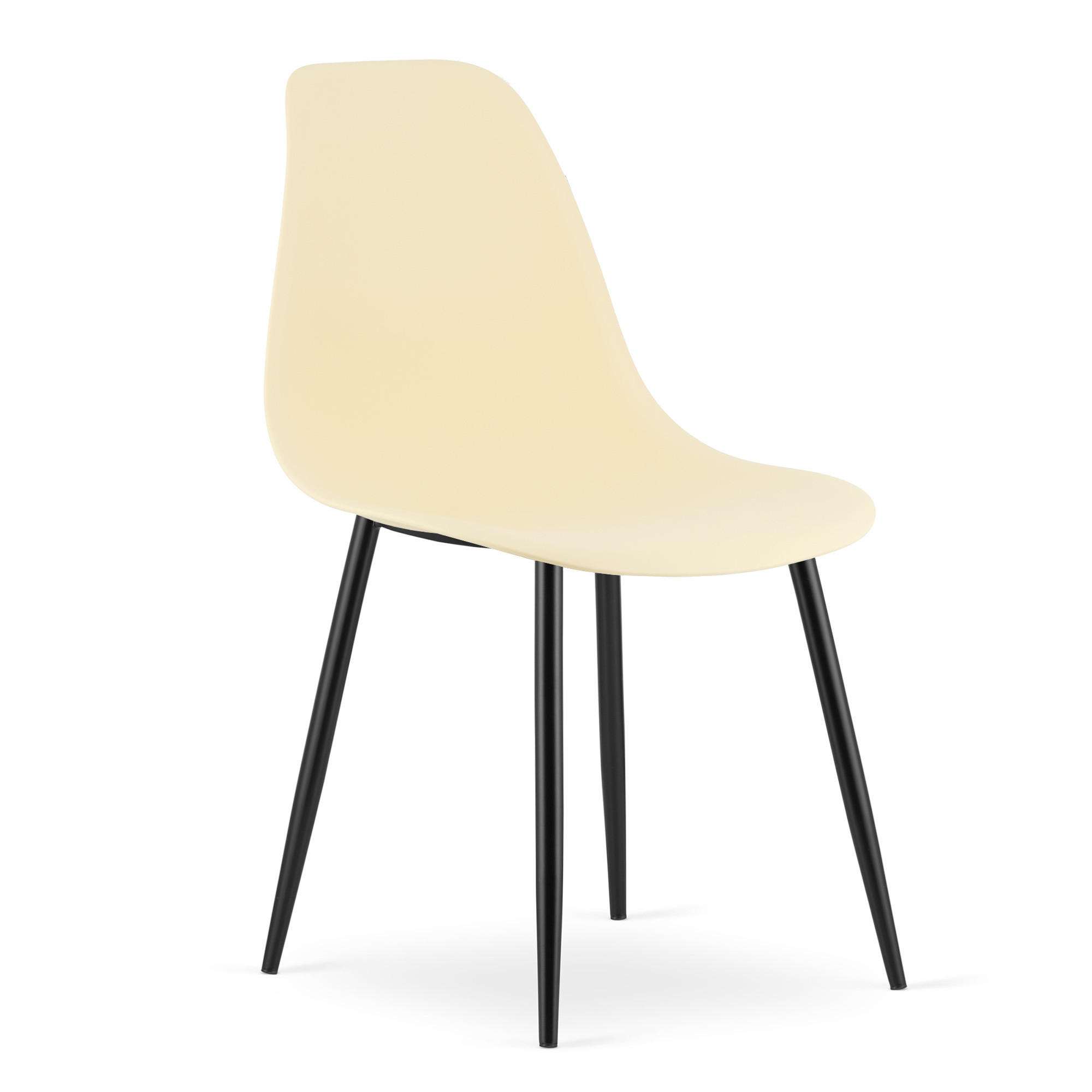 ESSZIMMERSTUHL KALEO cremefarbener Sitz, schwarze Beine - Creme/Schwarz, Kunststoff (46/84/51cm) - Valora