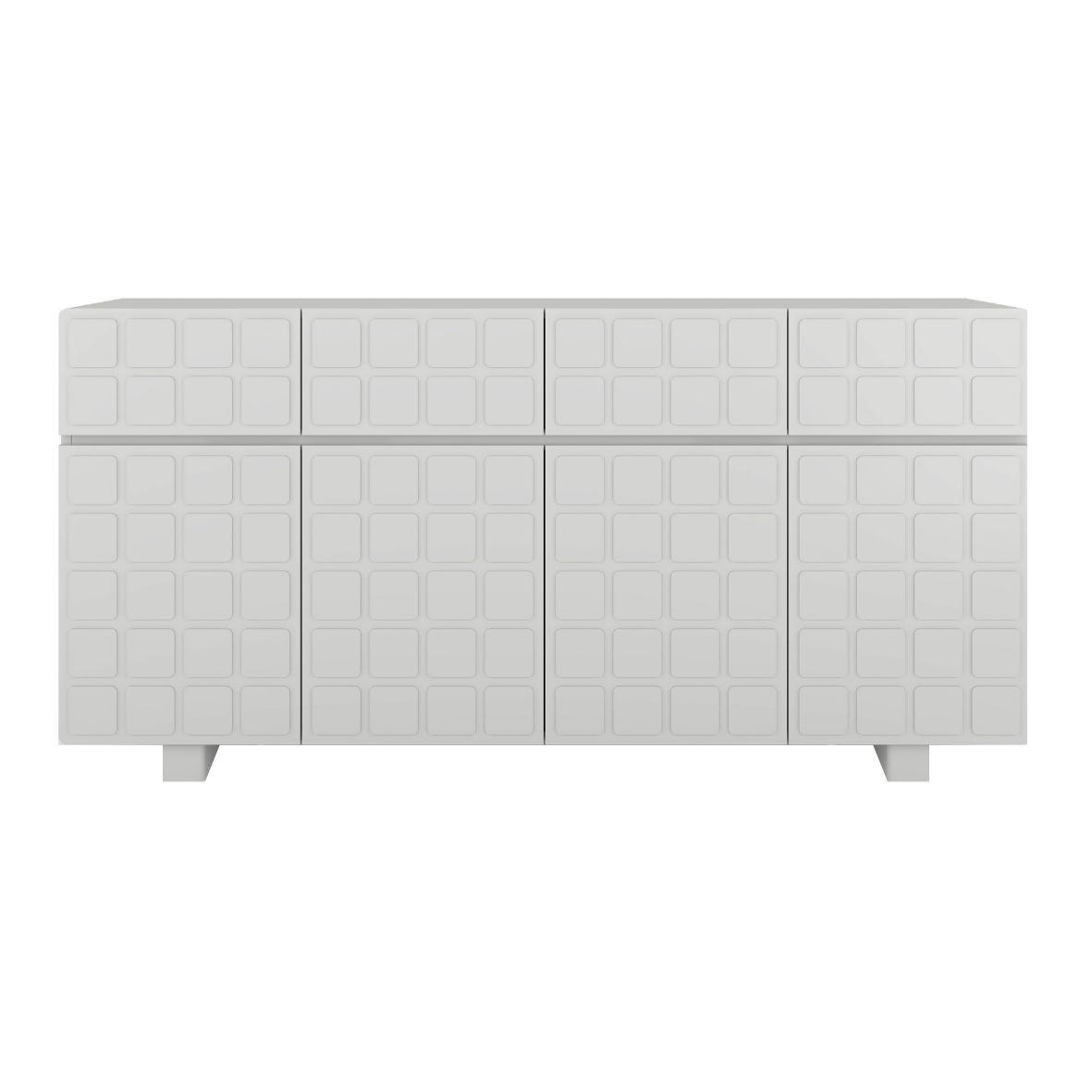 SIDEBOARD Cubo Long, Geometrische 3D Fronten, 169 cm, Grau - Hellgrau, Holz/Holzwerkstoff (168.9/83.8/41.8cm) - Skandica