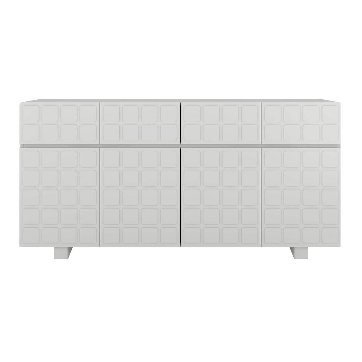 SIDEBOARD Cubo Long, Geometrische 3D Fronten, 169 cm, Grau - Hellgrau, Holz/Holzwerkstoff (168.9/83.8/41.8cm) - Skandica