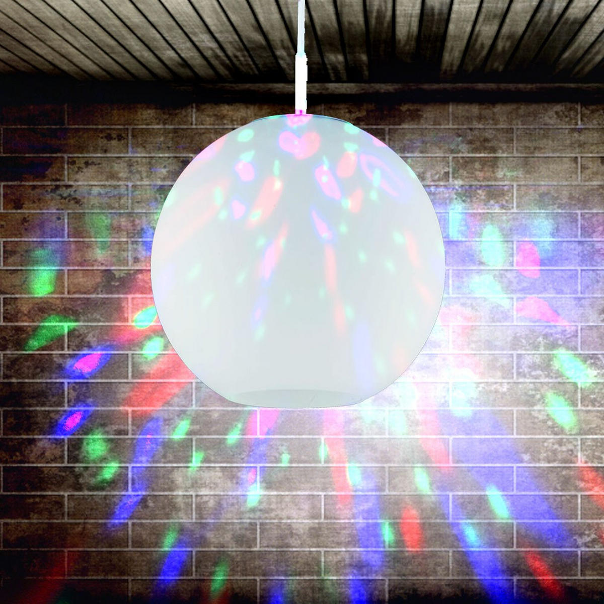 LED HÄNGELEUCHTE MOON Metall Weiß - Weiß, Glas (25/25/150cm)