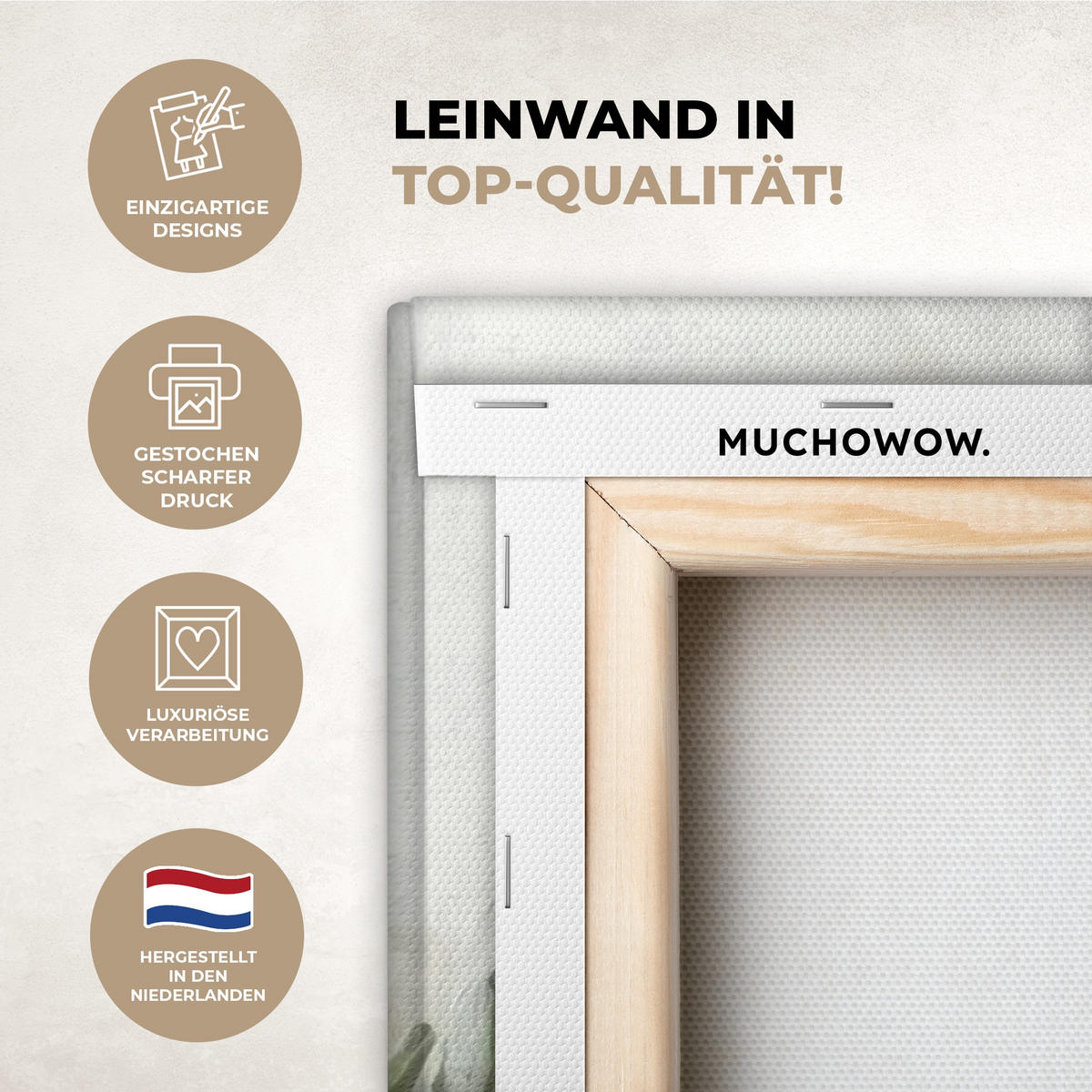 LEINWANDBILD Obst - Kräuter - Ländlich 90x90 cm - Naturfarben, Textil (90/90cm) - MuchoWow