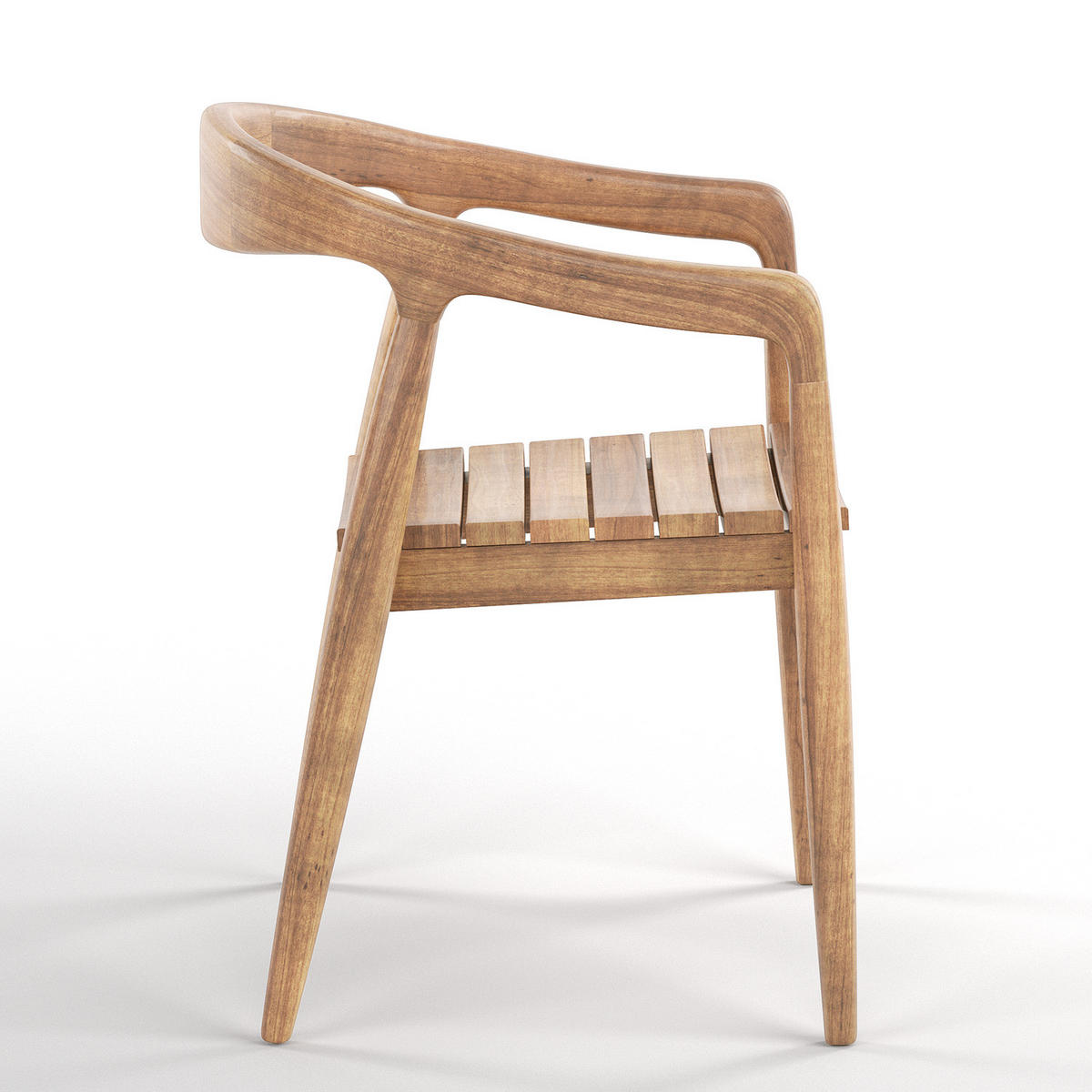 MASSIVER GARTENSTUHL - 2er-Set - Teak massiv - Braun - Teakfarben, Holz (58/79/57cm) - home24