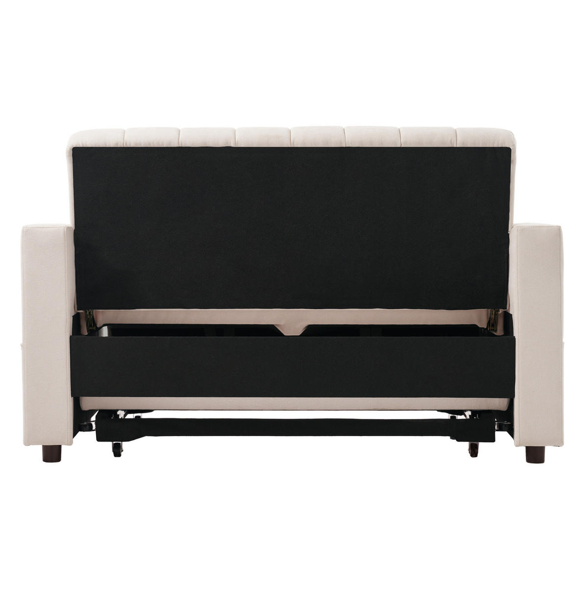 SCHLAFSOFA mit verstellbarer Rückenlehne 136 x 162 cm Beige 2-Sitzer - Beige, Metall (162/84/136cm) - Meubliv
