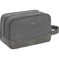 KULTURTASCHE Herren Grau Canvas Wasserabweisend - Grau, Textil (4.5/18.2/28.2cm)