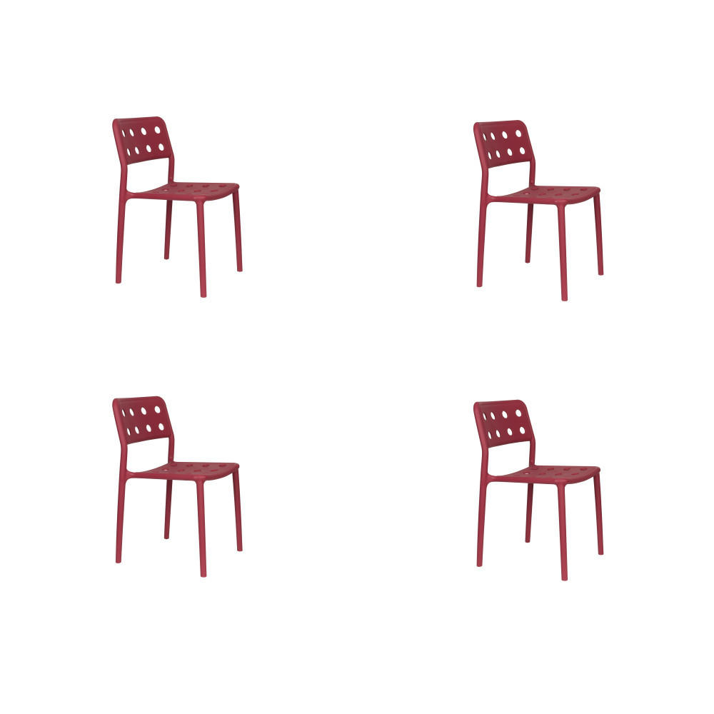ESSZIMMERSTUHL Serra - Rot - 53/45.5/80 cm - 4er-Set - Rot, Kunststoff (45.5/80/53cm)