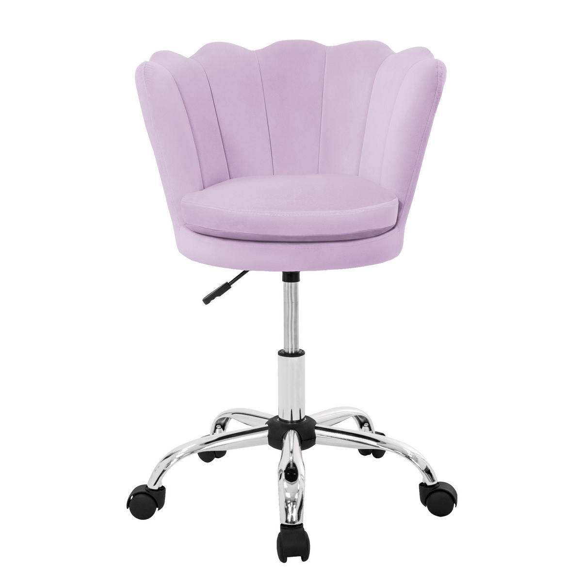 BÜROSTUHL Samt Lila - Flieder, Metall (55/85/60cm) - ML-DESIGN