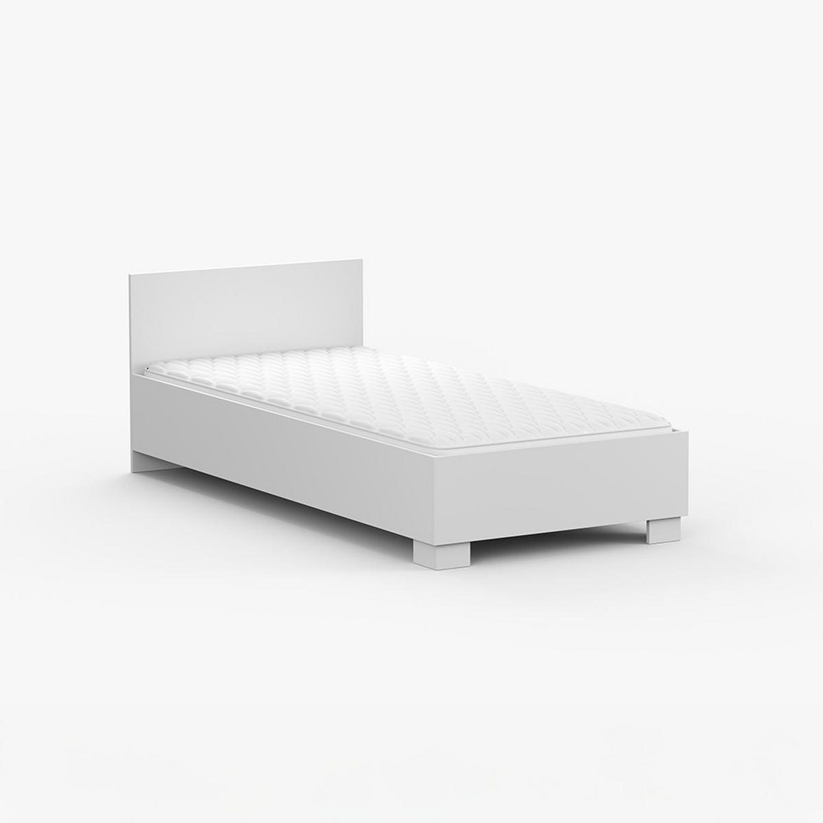 BETT 90×200 JONAS I 36 Weiß/Weiß - Weiß, Holzwerkstoff - imoebel24