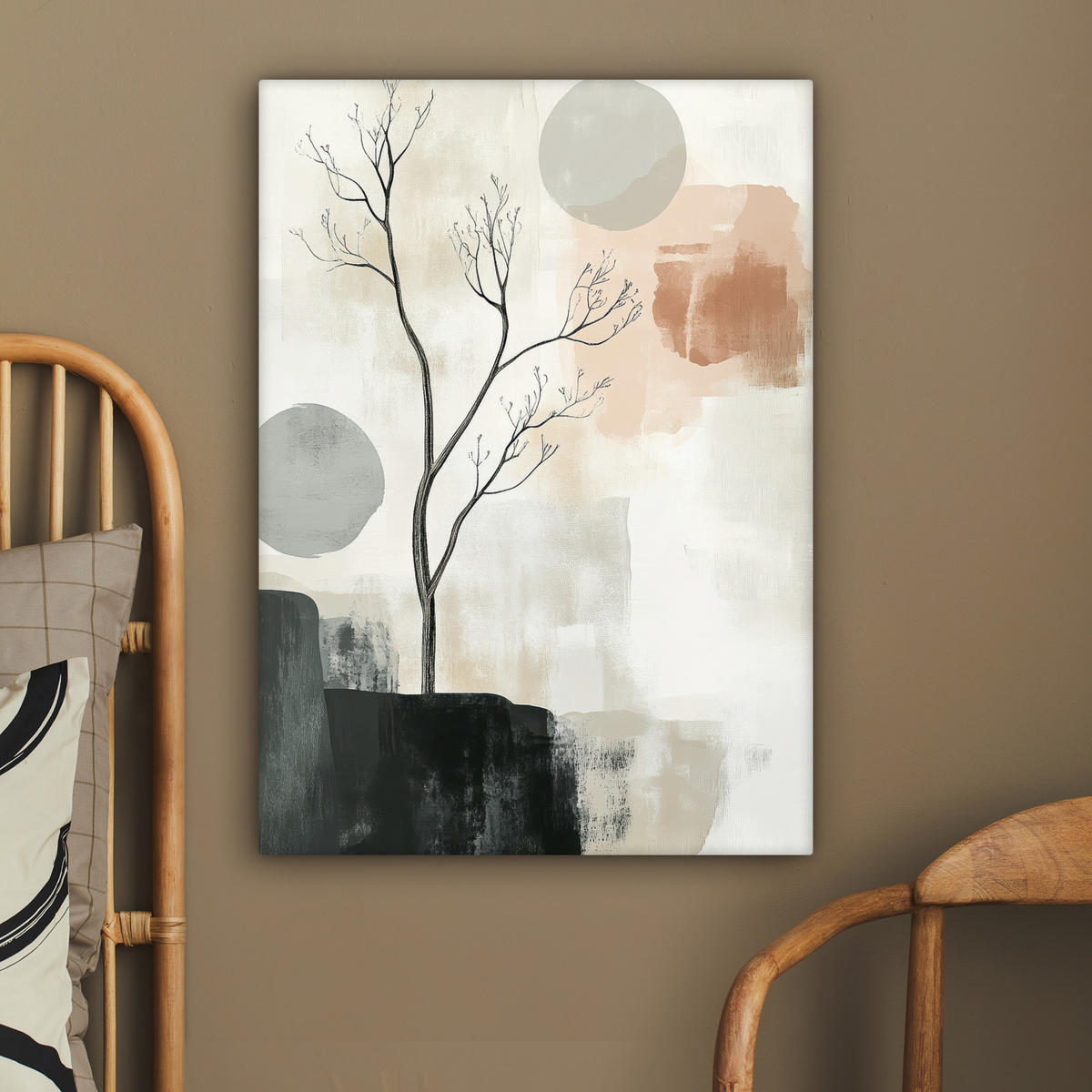 LEINWANDBILD Wabi sabi - Beige - Pflanze 60x80 cm - Sandfarben, Textil (60/80cm) - MuchoWow