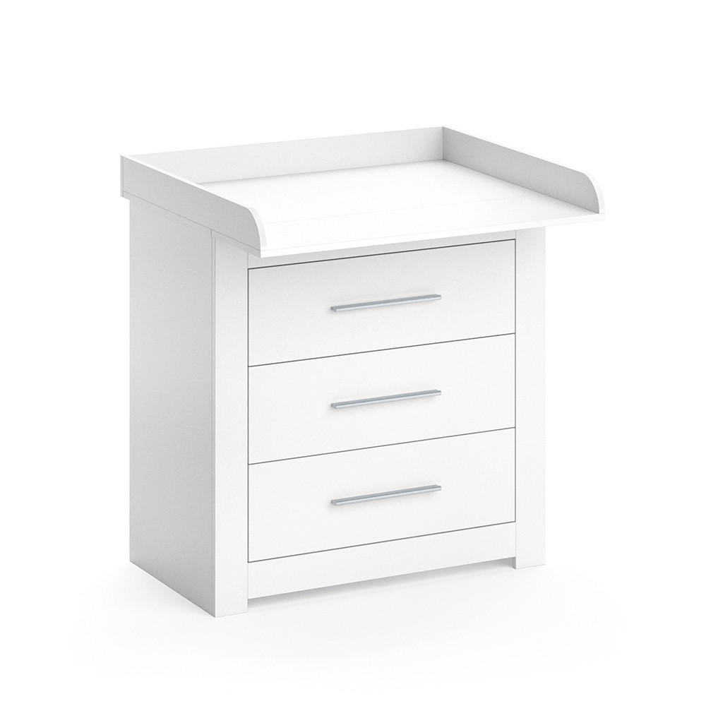 WICKELKOMMODE Miro Weiß 86.6 x 86.5 cm - Silberfarben/Weiß, Holzwerkstoff (86.6/86.5/48.5cm) - Vicco