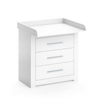 WICKELKOMMODE Miro Weiß 86.6 x 86.5 cm - Silberfarben/Weiß, Holzwerkstoff (86.6/86.5/48.5cm) - Vicco