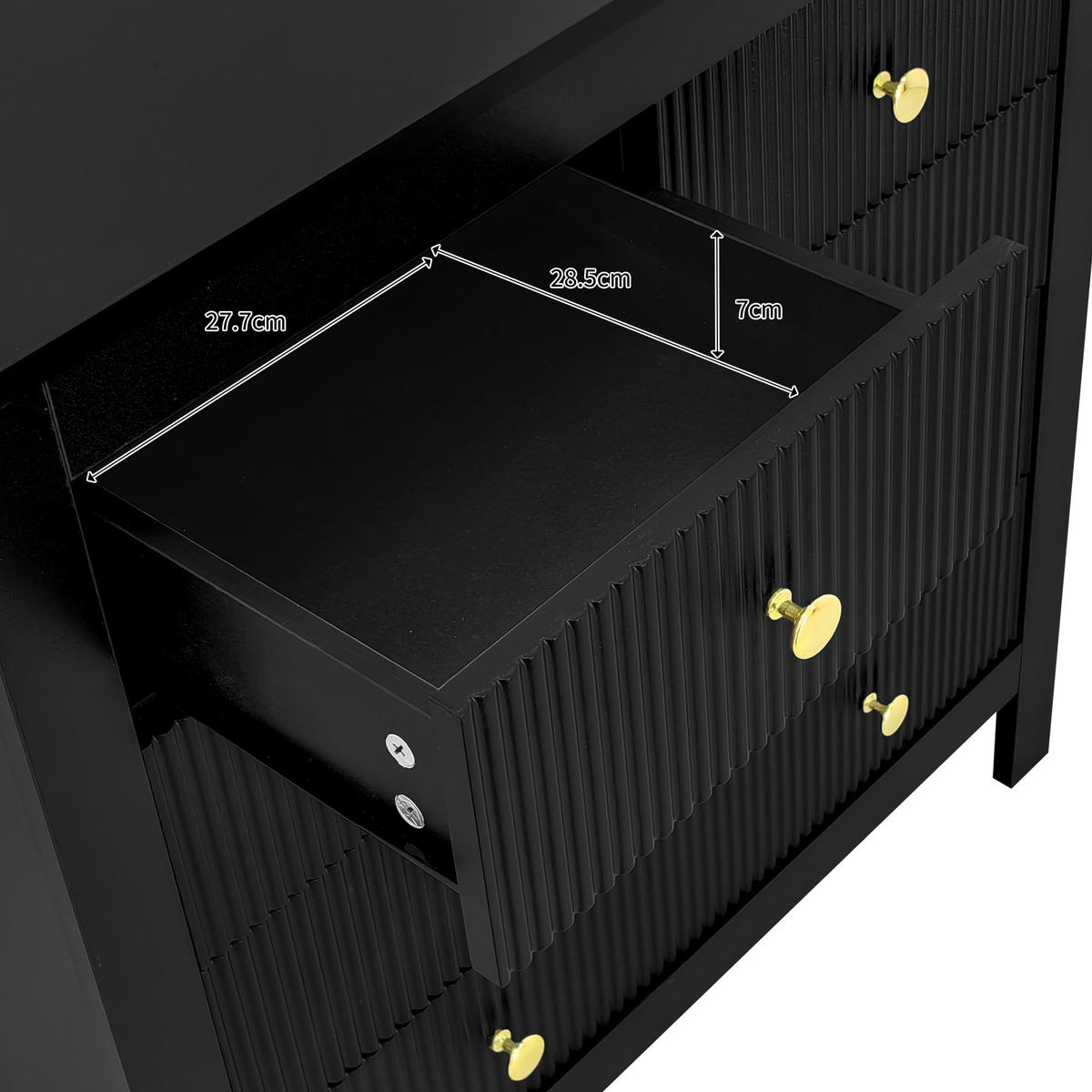 SIDEBOARD Goldgriffe multifunktional - Schwarz, Holzwerkstoff (79/80.05/39.5cm) - LEBENLANG