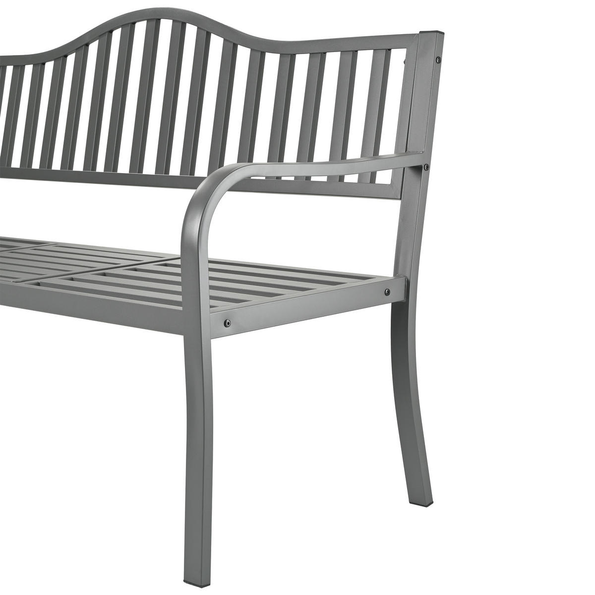 GARTENBANK - Anthrazit, Metall (150/90/57.5cm) - Relaxdays