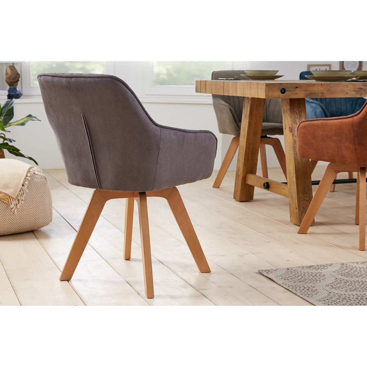 ARMLEHNSTUHL LIVORNO Microfaser Grau - Grau, Textil (62/84/62cm) - riess-ambiente