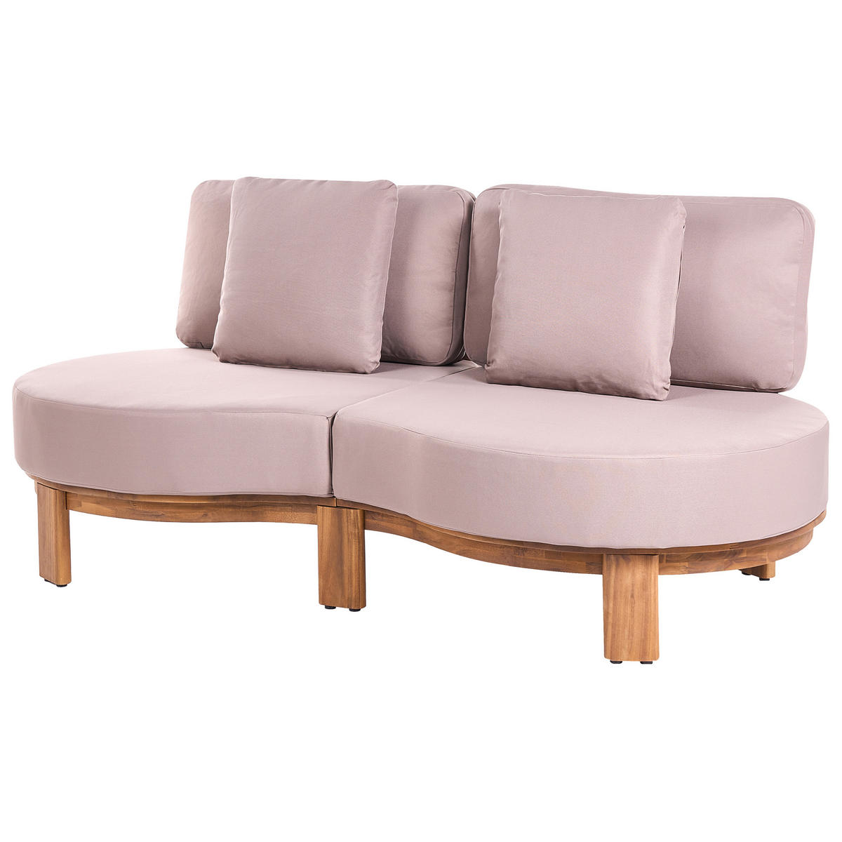 GARTENSOFA 2-Sitzer Akazienholz Hellbraun Arzello - Hellbraun/Beige, Holz (190/80/75cm) - Beliani