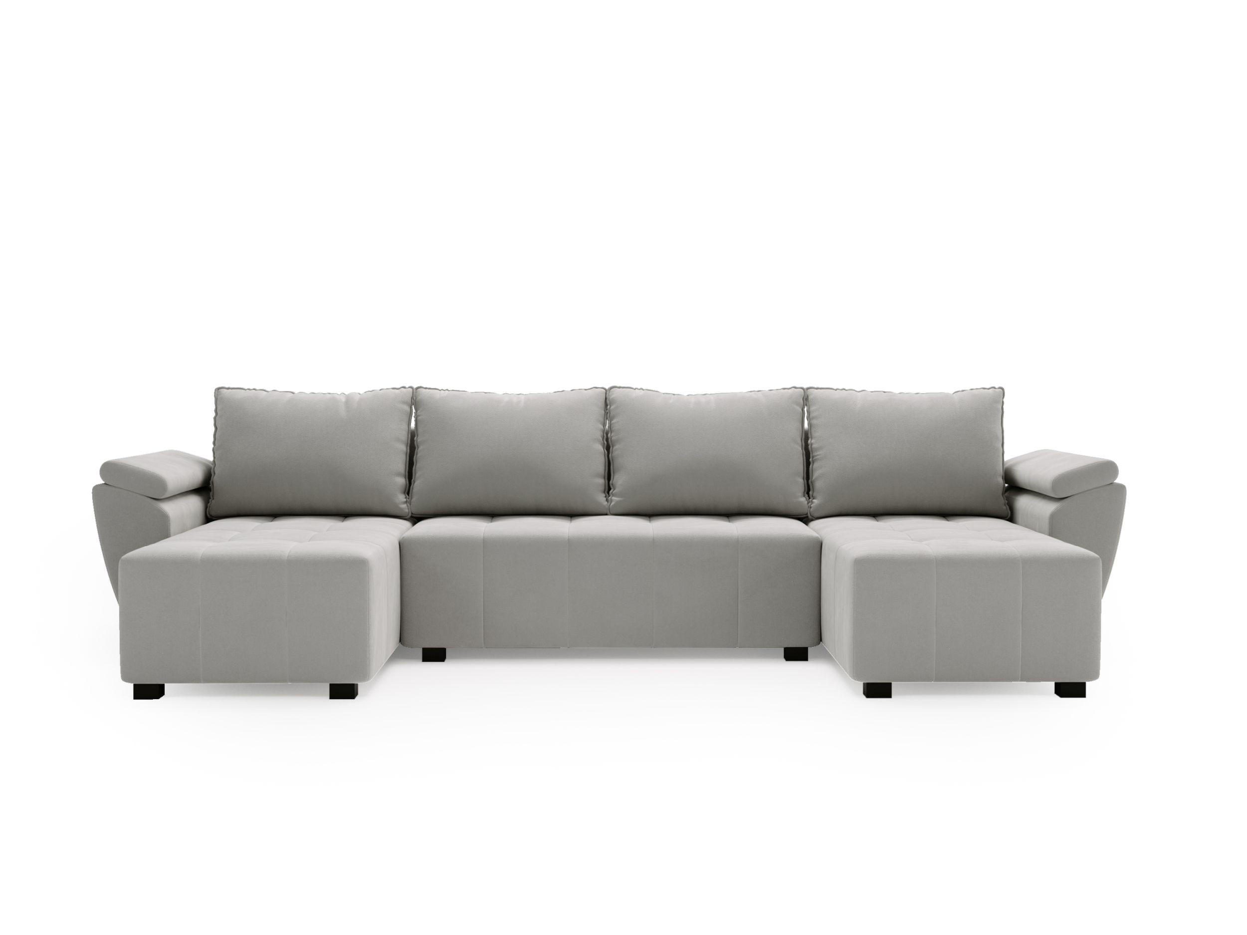 ECKSOFA ZEUS U Monolith 84 mit Schlaffunktion - Grau, Textil (305/88/140cm) - Bedante
