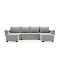 ECKSOFA ZEUS U Monolith 84 mit Schlaffunktion - Grau, Textil (305/88/140cm) - Bedante