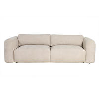 SCHLAFSOFA Beiger Chenille-Veloursstoff 4-Sitzer CRUSH - Beige, Kunststoff (115/80/270cm) - Miliboo