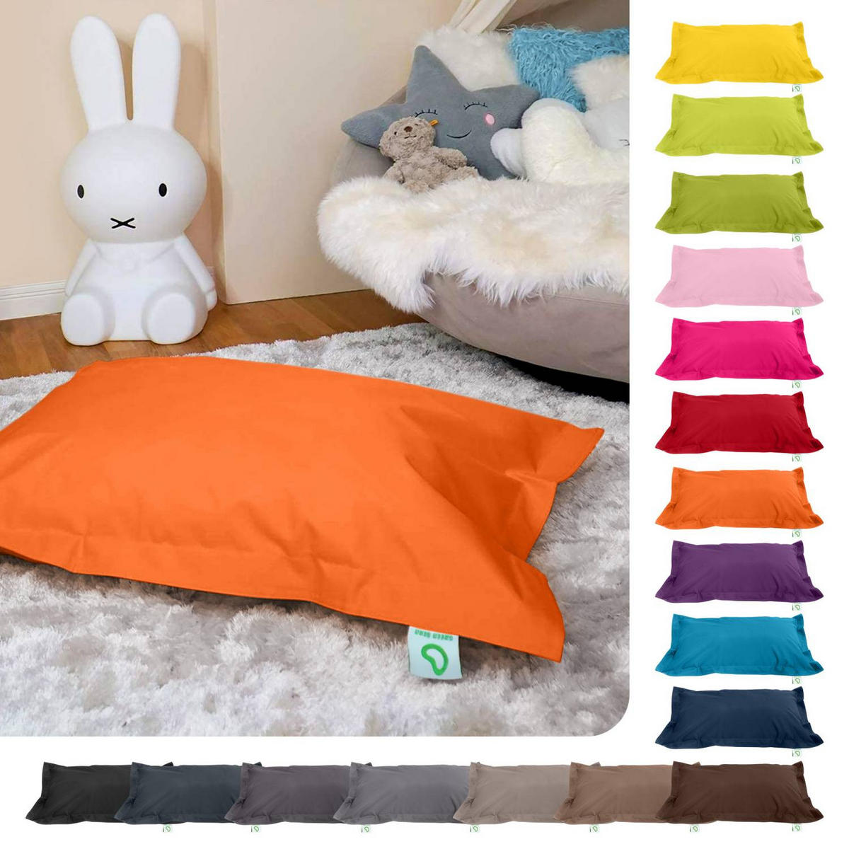 KINDER-SITZSACK 70x100cm - 70 Liter - Orange, Textil (70/10/100cm) - Green Bean