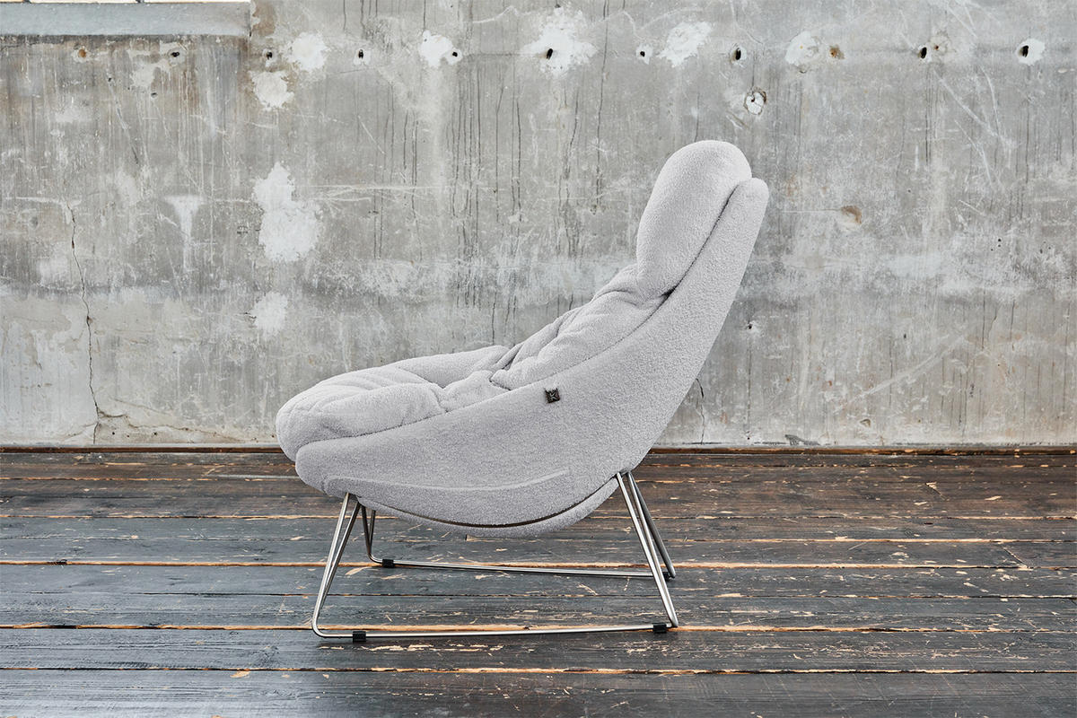 RELAXSESSEL AVON Grau Webstoff - Silberfarben/Grau, Textil/Metall (78/93/105cm) - KAWOLA